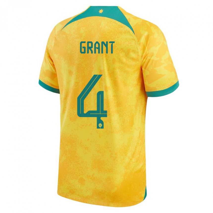 Kinder Australische Rhyan Grant #4 Gold Heimtrikot Trikot 22-24 T-shirt