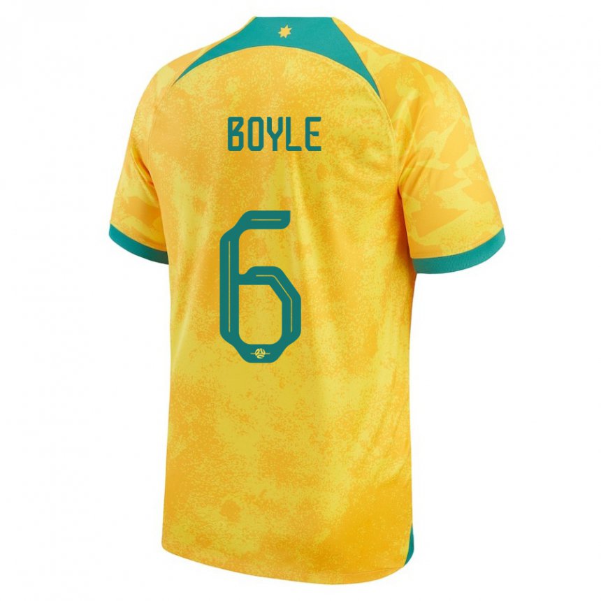 Kinder Australische Martin Boyle #6 Gold Heimtrikot Trikot 22-24 T-shirt