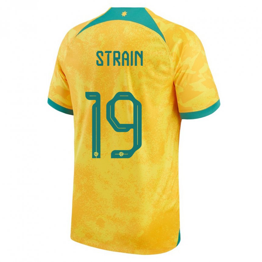 Kinder Australische Ryan Strain #19 Gold Heimtrikot Trikot 22-24 T-shirt