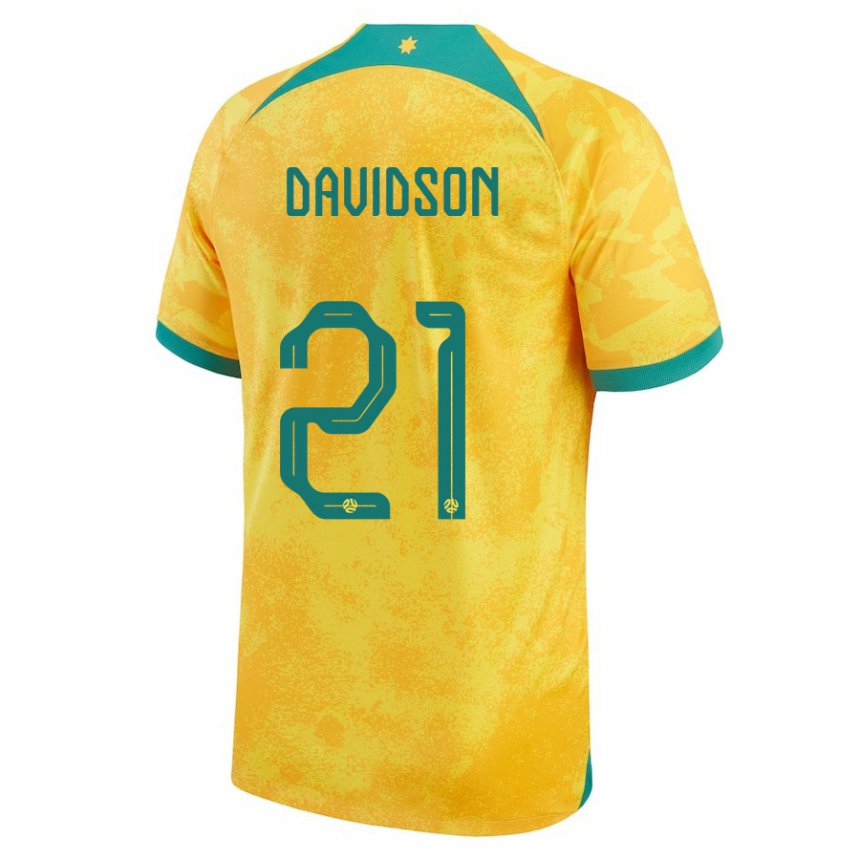 Kinder Australische Jason Davidson #21 Gold Heimtrikot Trikot 22-24 T-shirt