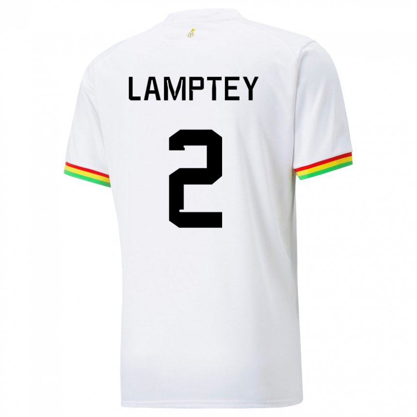Kinder Ghanaische Tariq Lamptey #2 Weiß Heimtrikot Trikot 22-24 T-shirt