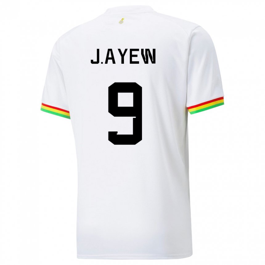 Kinder Ghanaische Jordan Ayew #9 Weiß Heimtrikot Trikot 22-24 T-shirt