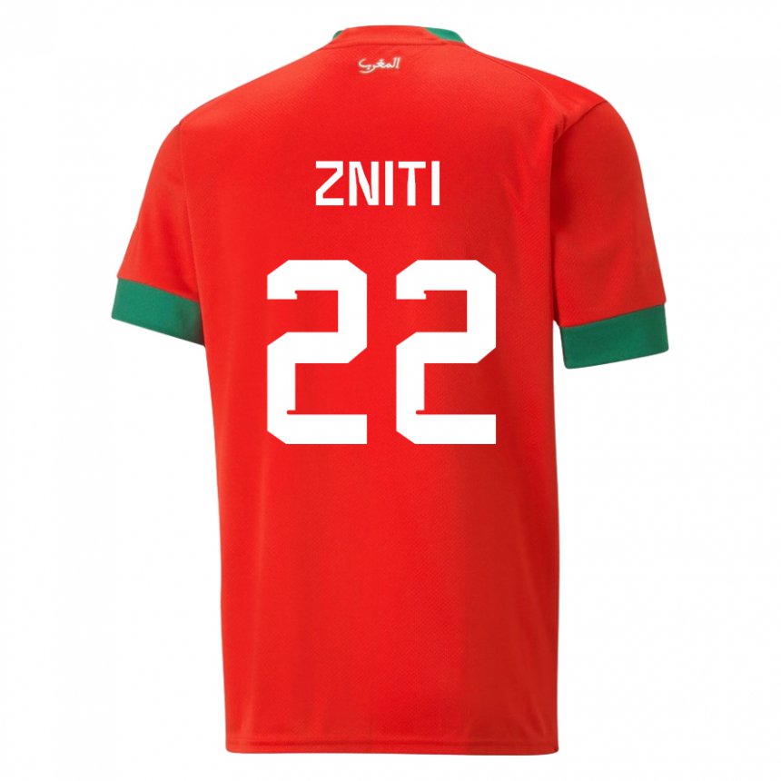 Kinder Marokkanische Anas Zniti #22 Rot Heimtrikot Trikot 22-24 T-shirt