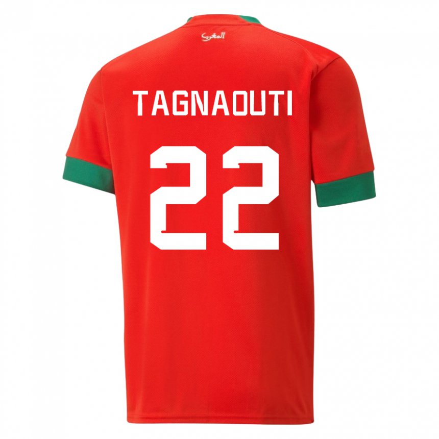 Kinder Marokkanische Ahmed Reda Tagnaouti #22 Rot Heimtrikot Trikot 22-24 T-shirt