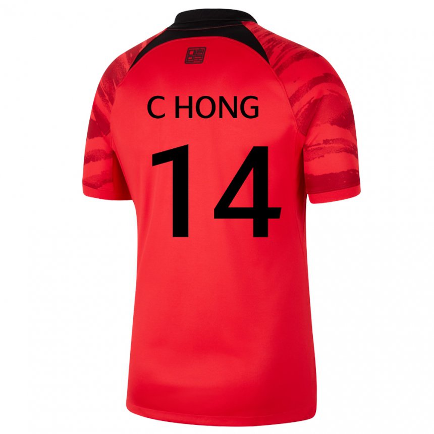 Kinder Südkoreanische Chul Hong #14 Rot Schwarz Heimtrikot Trikot 22-24 T-shirt