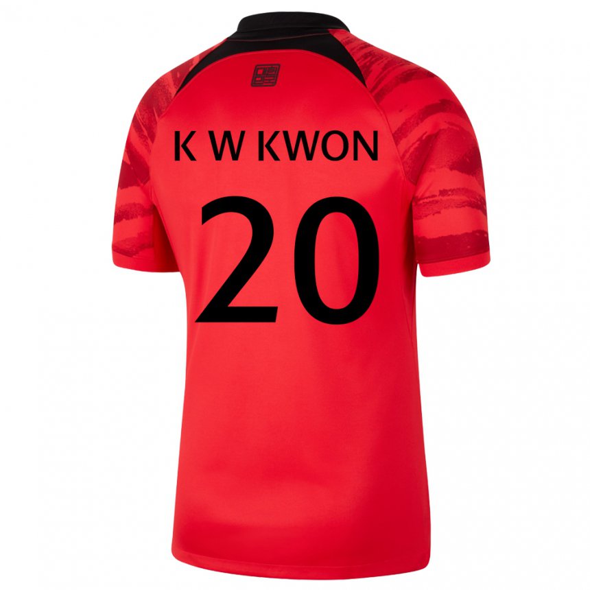Kinder Südkoreanische Kyung-won Kwon #20 Rot Schwarz Heimtrikot Trikot 22-24 T-shirt