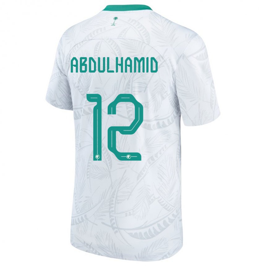 Kinder Saudi-arabische Saud Abdulhamid #12 Weiß Heimtrikot Trikot 22-24 T-shirt