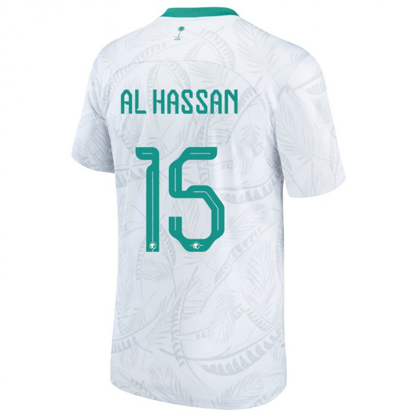 Kinder Saudi-arabische Ali Al Hassan #15 Weiß Heimtrikot Trikot 22-24 T-shirt