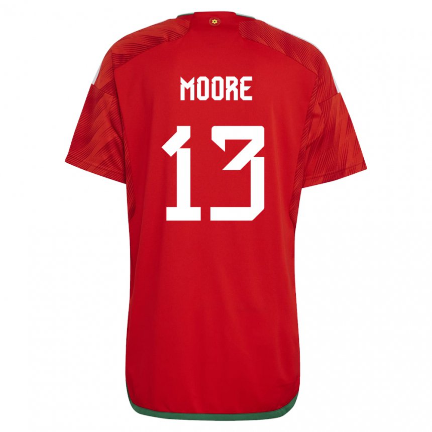 Kinder Walisische Kieffer Moore #13 Rot Heimtrikot Trikot 22-24 T-shirt