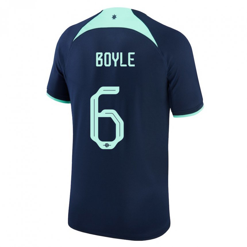 Kinder Australische Martin Boyle #6 Dunkelblau Auswärtstrikot Trikot 22-24 T-shirt
