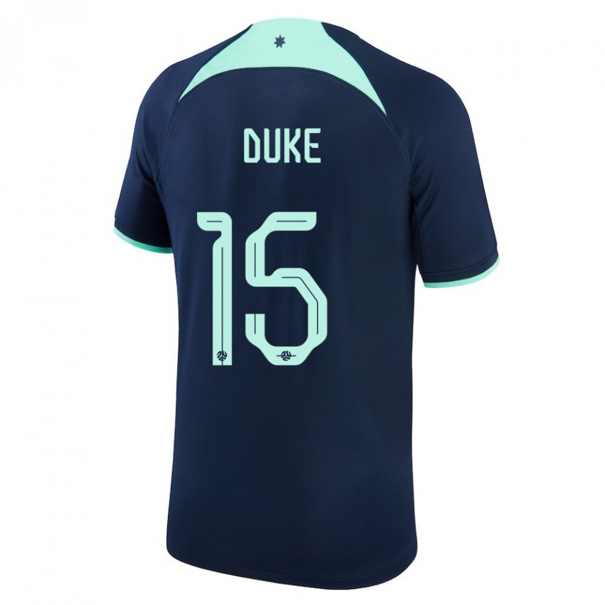 Kinder Australische Mitchell Duke #15 Dunkelblau Auswärtstrikot Trikot 22-24 T-shirt