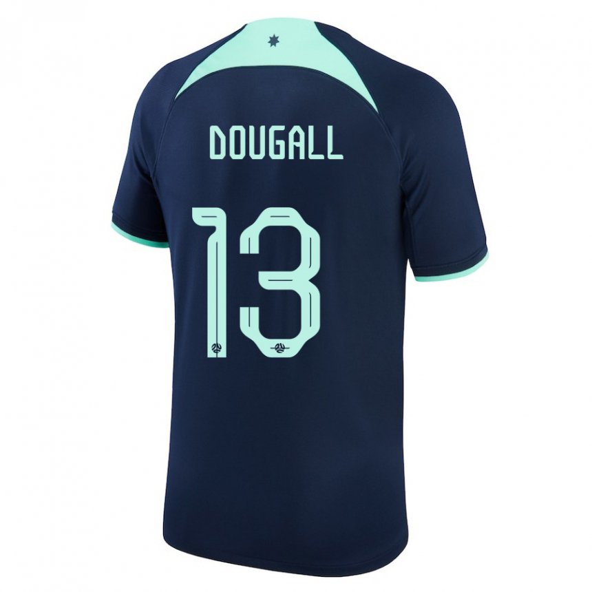 Kinder Australische Kenny Dougall #13 Dunkelblau Auswärtstrikot Trikot 22-24 T-shirt