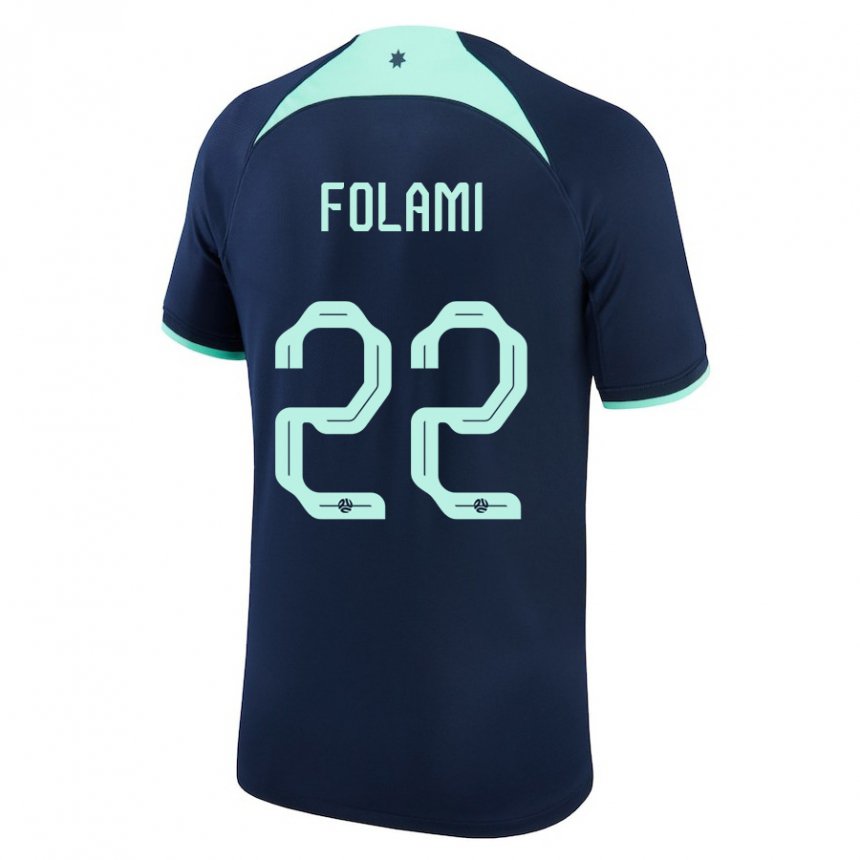 Kinder Australische Ben Folami #22 Dunkelblau Auswärtstrikot Trikot 22-24 T-shirt