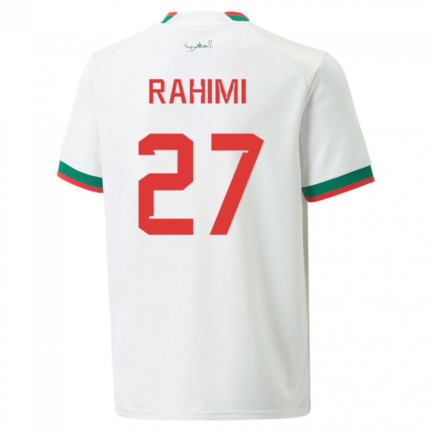 Kinder Marokkanische Soufiane Rahimi #27 Weiß Auswärtstrikot Trikot 22-24 T-shirt