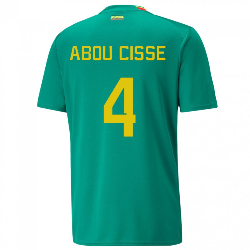 Kinder Senegalesische Pape Abou Cisse #4 Grün Auswärtstrikot Trikot 22-24 T-shirt