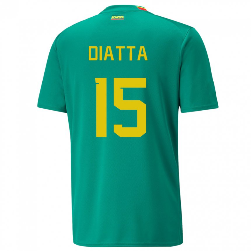 Kinder Senegalesische Krepin Diatta #15 Grün Auswärtstrikot Trikot 22-24 T-shirt
