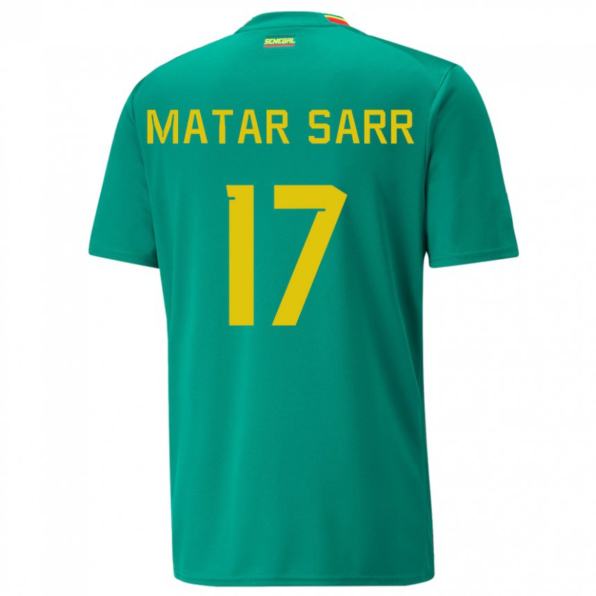 Kinder Senegalesische Pape Matar Sarr #17 Grün Auswärtstrikot Trikot 22-24 T-shirt