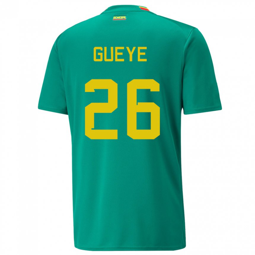 Kinder Senegalesische Pape Gueye #26 Grün Auswärtstrikot Trikot 22-24 T-shirt