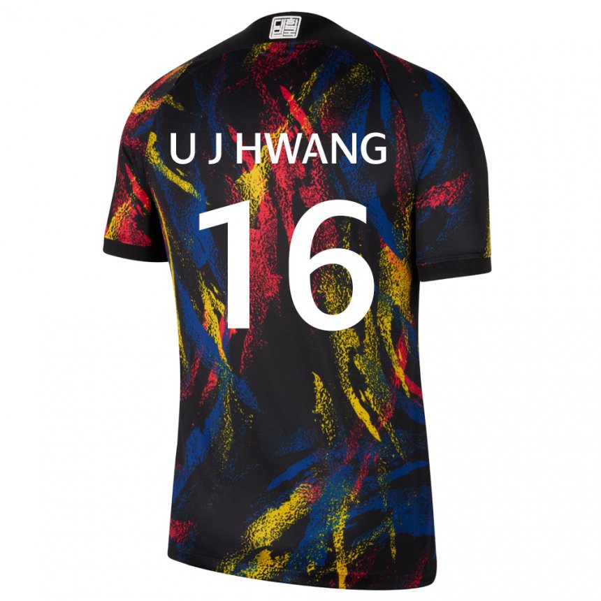 Kinder Südkoreanische Ui-jo Hwang #16 Mehrfarbig Auswärtstrikot Trikot 22-24 T-shirt