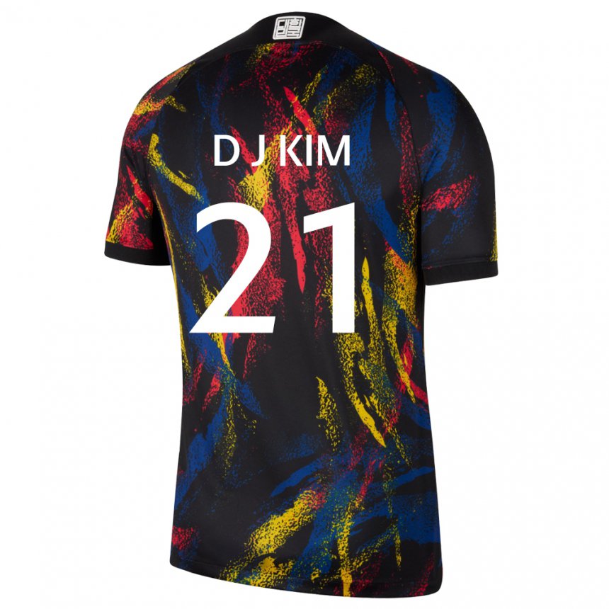 Kinder Südkoreanische Dong-jun Kim #21 Mehrfarbig Auswärtstrikot Trikot 22-24 T-shirt