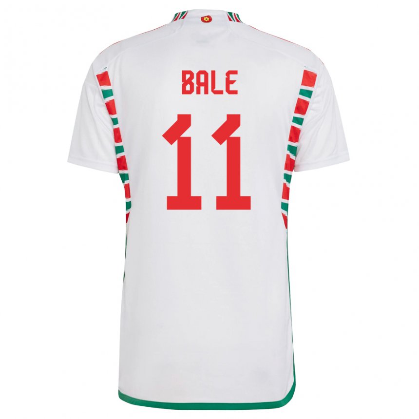 Kinder Walisische Gareth Bale #11 Weiß Auswärtstrikot Trikot 22-24 T-shirt