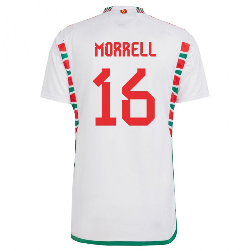 Kinder Walisische Joe Morrell #16 Weiß Auswärtstrikot Trikot 22-24 T-shirt