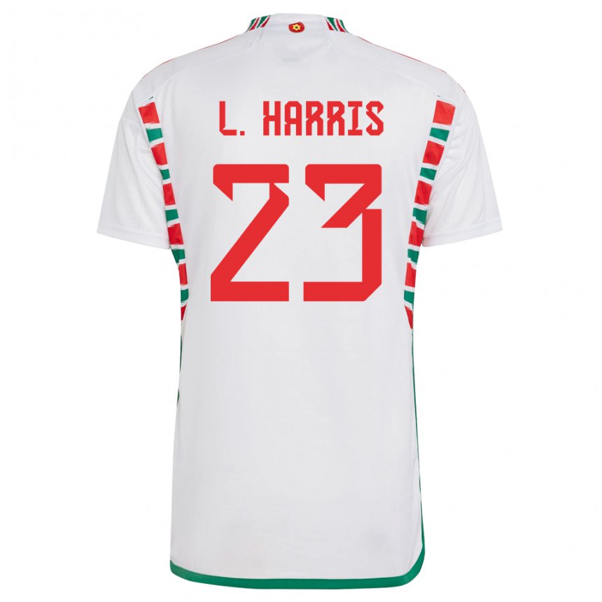 Kinder Walisische Luke Harris #23 Weiß Auswärtstrikot Trikot 22-24 T-shirt