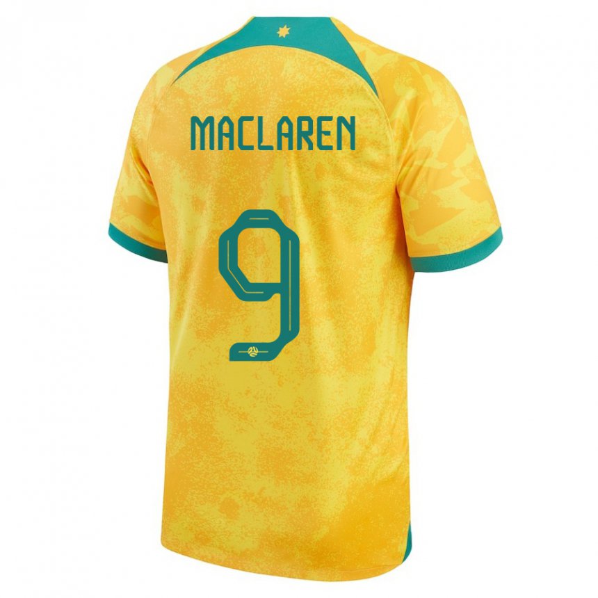 Herren Australische Jamie Maclaren #9 Gold Heimtrikot Trikot 22-24 T-shirt