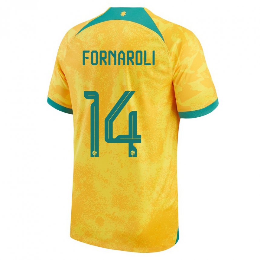 Herren Australische Bruno Fornaroli #14 Gold Heimtrikot Trikot 22-24 T-shirt