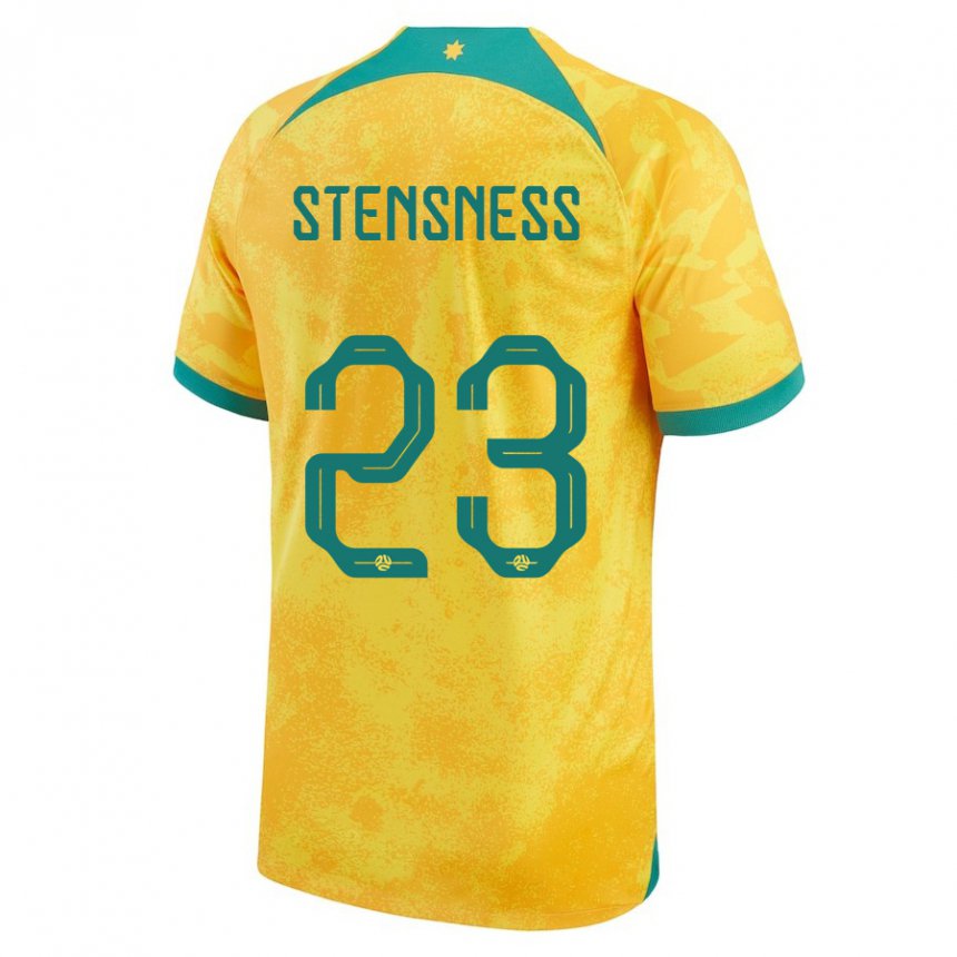 Herren Australische Gianni Stensness #23 Gold Heimtrikot Trikot 22-24 T-shirt