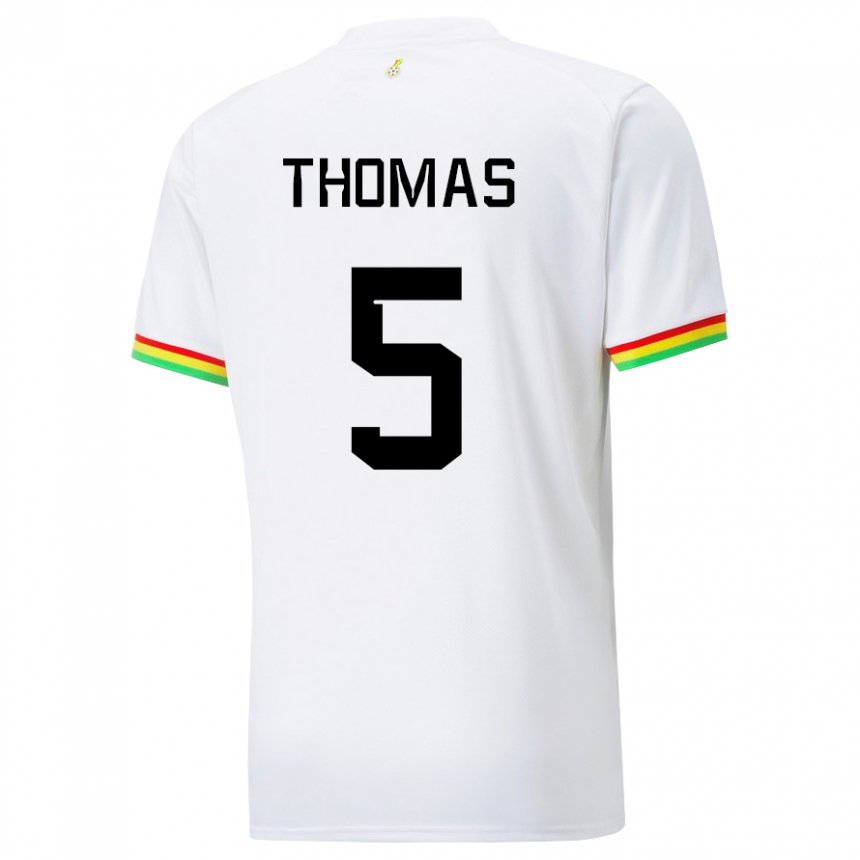 Herren Ghanaische Thomas Partey #5 Weiß Heimtrikot Trikot 22-24 T-shirt