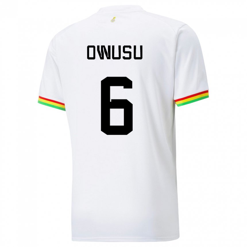 Herren Ghanaische Elisha Owusu #6 Weiß Heimtrikot Trikot 22-24 T-shirt