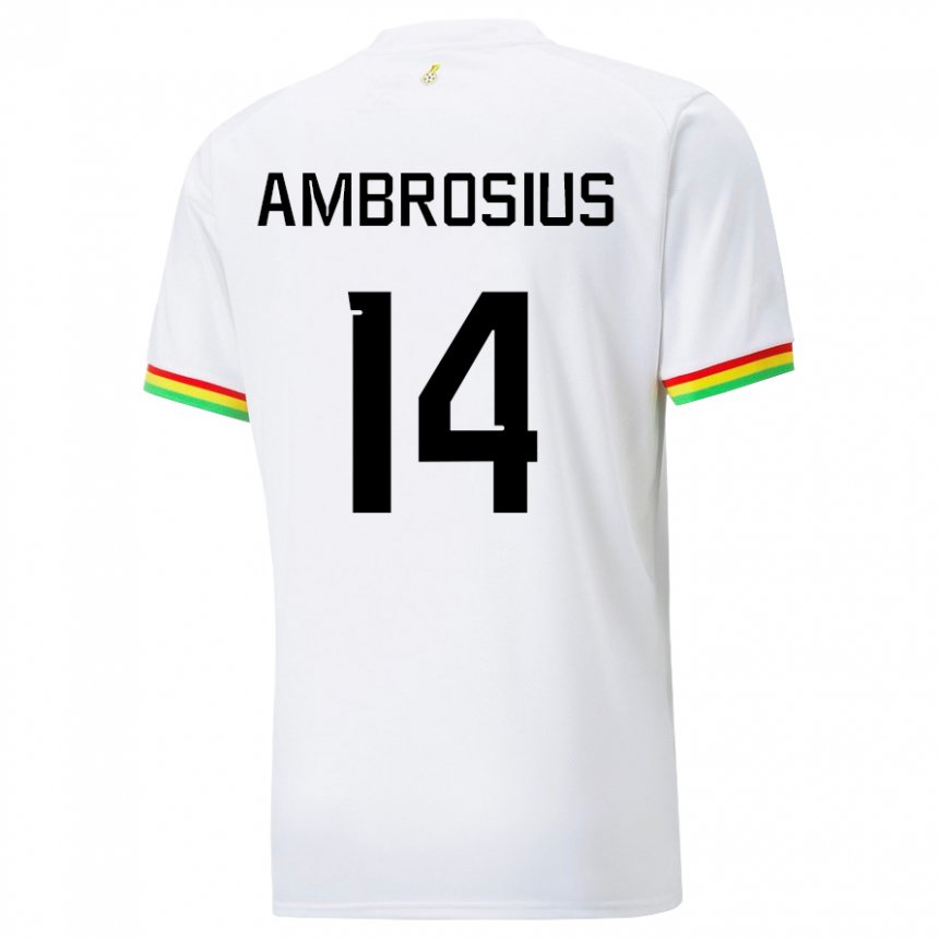 Herren Ghanaische Stephan Ambrosius #14 Weiß Heimtrikot Trikot 22-24 T-shirt