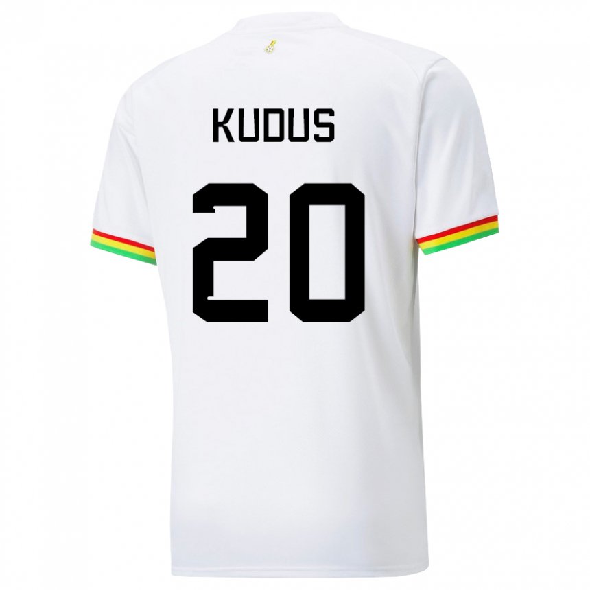 Herren Ghanaische Mohammed Kudus #20 Weiß Heimtrikot Trikot 22-24 T-shirt