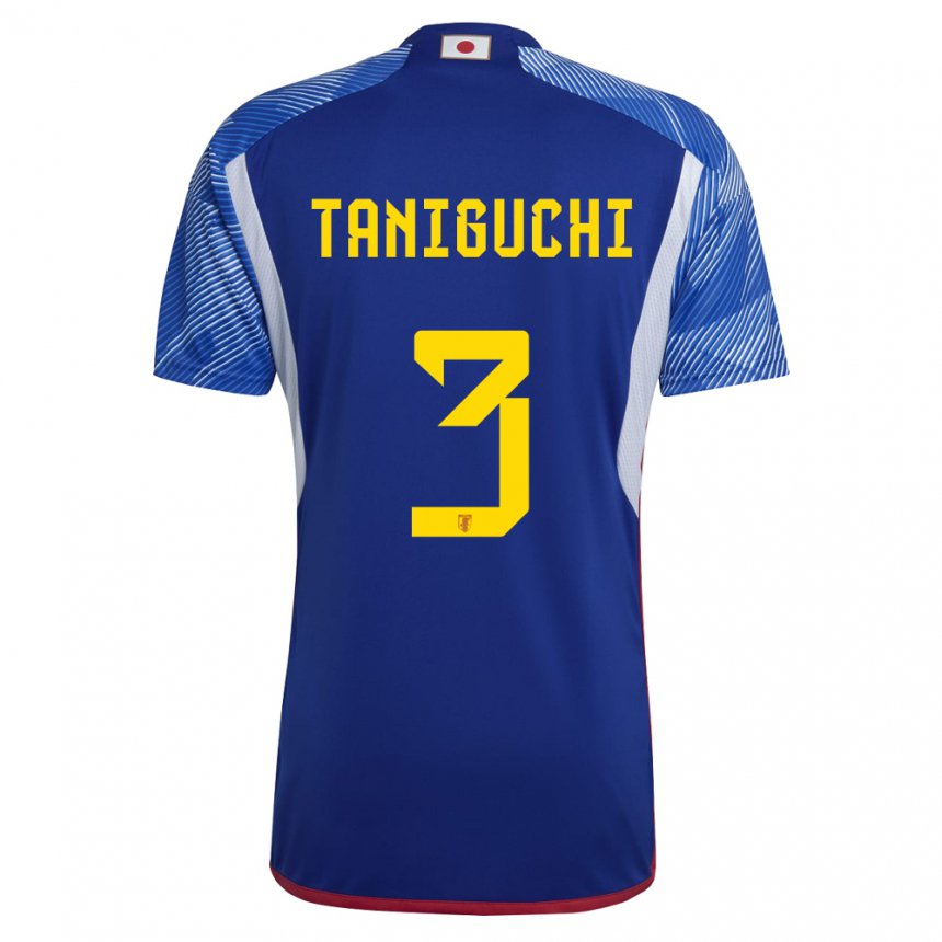 Herren Japanische Shogo Taniguchi #3 Königsblau Heimtrikot Trikot 22-24 T-shirt
