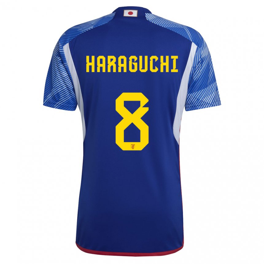 Herren Japanische Genki Haraguchi #8 Königsblau Heimtrikot Trikot 22-24 T-shirt