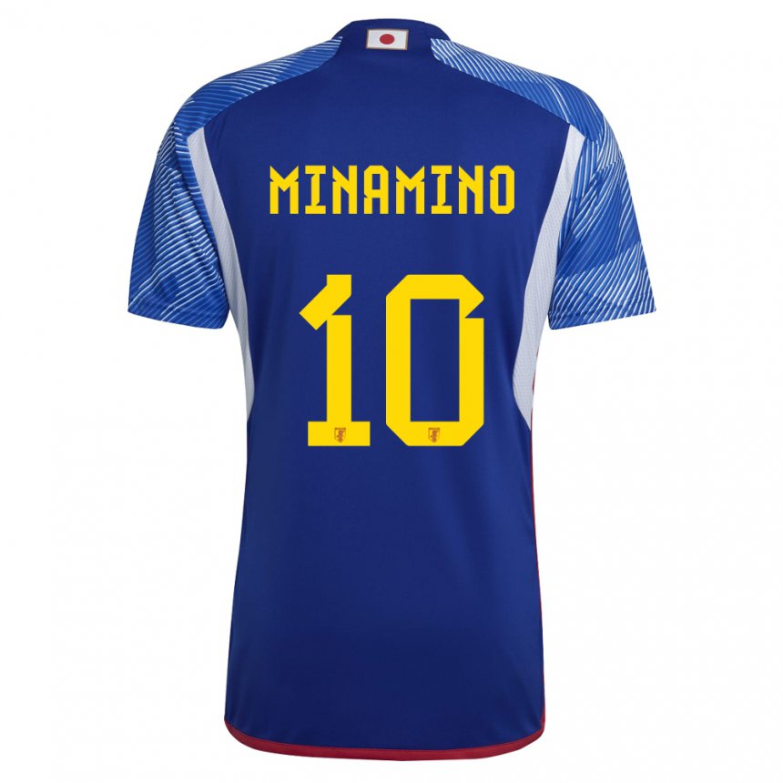 Herren Japanische Takumi Minamino #10 Königsblau Heimtrikot Trikot 22-24 T-shirt