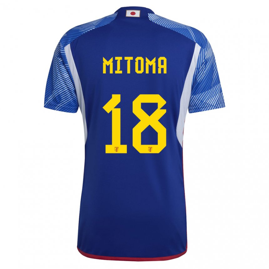 Herren Japanische Kaoru Mitoma #18 Königsblau Heimtrikot Trikot 22-24 T-shirt