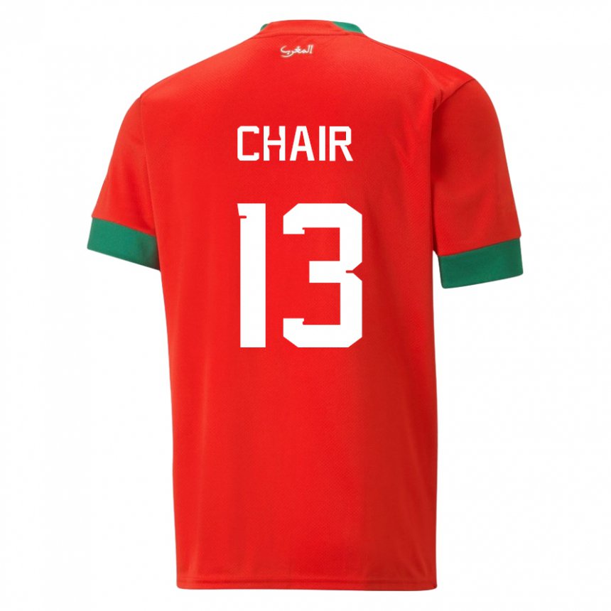 Herren Marokkanische Iliass Chair #13 Rot Heimtrikot Trikot 22-24 T-shirt