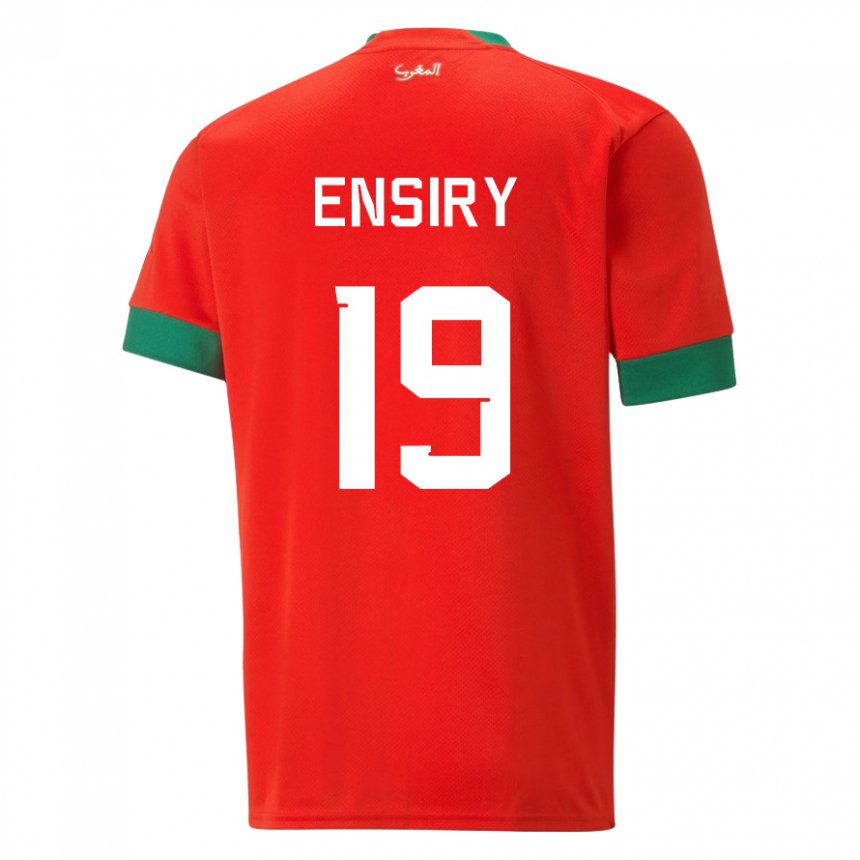 Herren Marokkanische Youssef Ensiry #19 Rot Heimtrikot Trikot 22-24 T-shirt