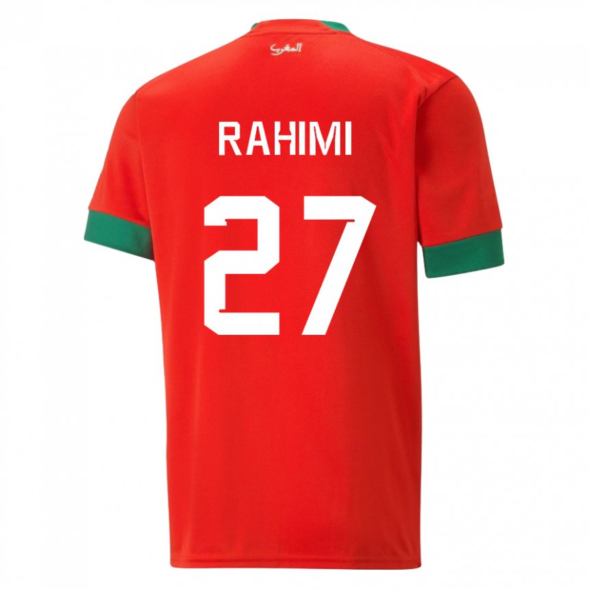Herren Marokkanische Soufiane Rahimi #27 Rot Heimtrikot Trikot 22-24 T-shirt