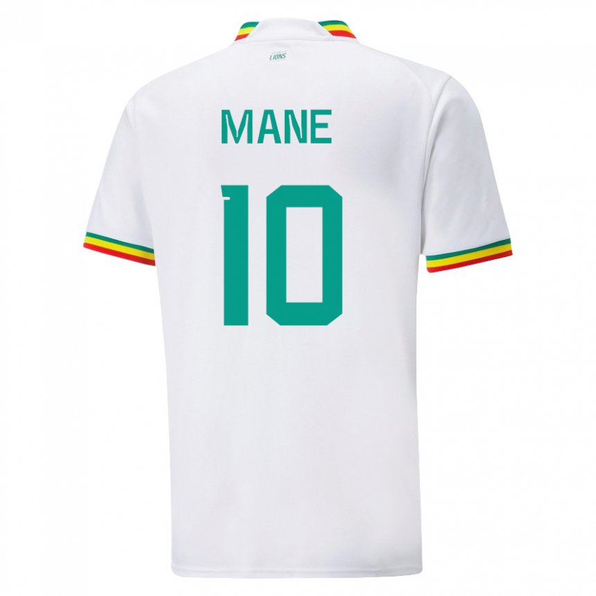 Herren Senegalesische Sadio Mane #10 Weiß Heimtrikot Trikot 22-24 T-shirt