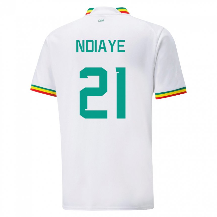 Herren Senegalesische Iliman Ndiaye #21 Weiß Heimtrikot Trikot 22-24 T-shirt
