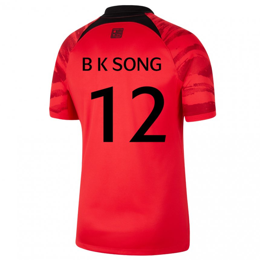 Herren Südkoreanische Bum-keun Song #12 Rot Schwarz Heimtrikot Trikot 22-24 T-shirt