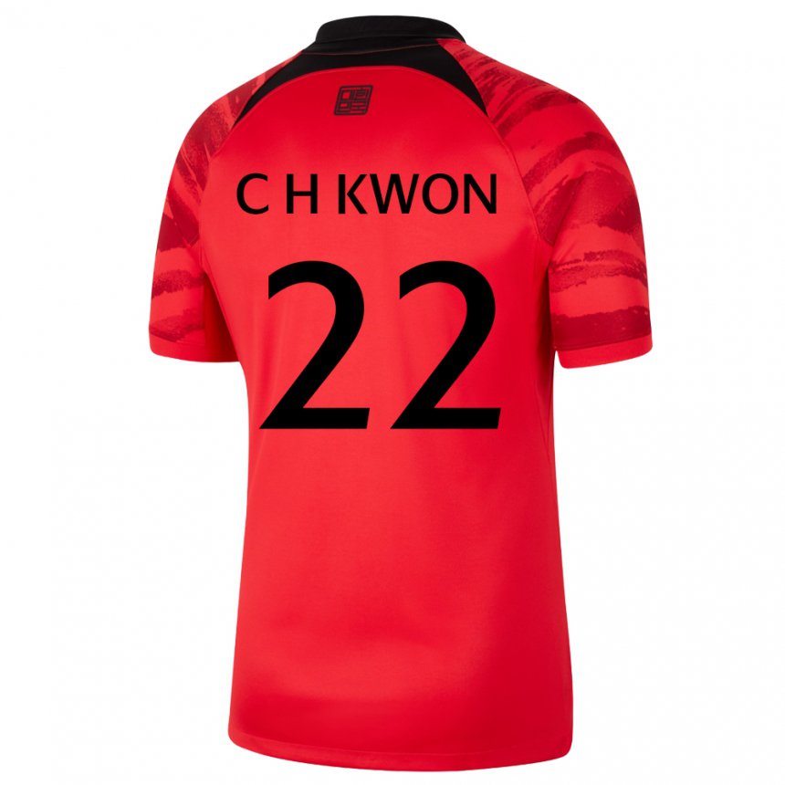 Herren Südkoreanische Chang-hoon Kwon #22 Rot Schwarz Heimtrikot Trikot 22-24 T-shirt