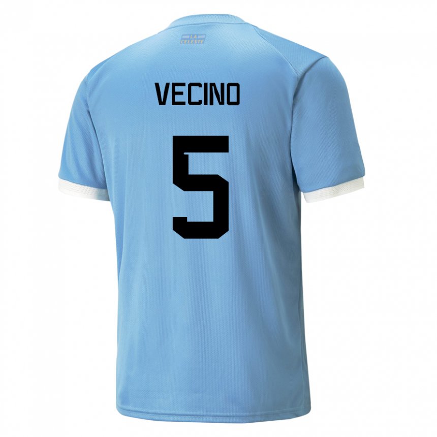 Herren Uruguayische Matias Vecino #5 Blau Heimtrikot Trikot 22-24 T-shirt