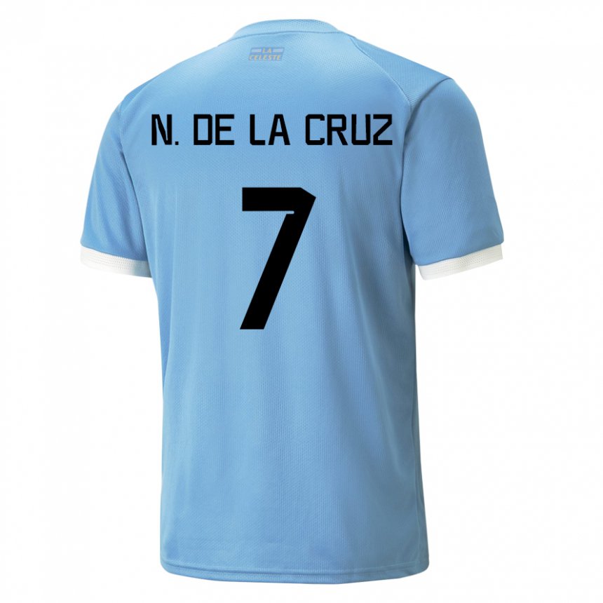 Herren Uruguayische Nicolas De La Cruz #7 Blau Heimtrikot Trikot 22-24 T-shirt