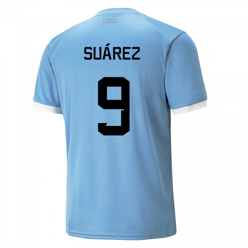 Herren Uruguayische Luis Suarez #9 Blau Heimtrikot Trikot 22-24 T-shirt