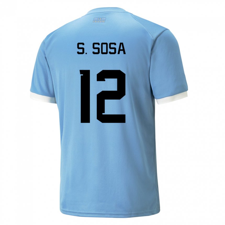 Herren Uruguayische Sebastian Sosa #12 Blau Heimtrikot Trikot 22-24 T-shirt