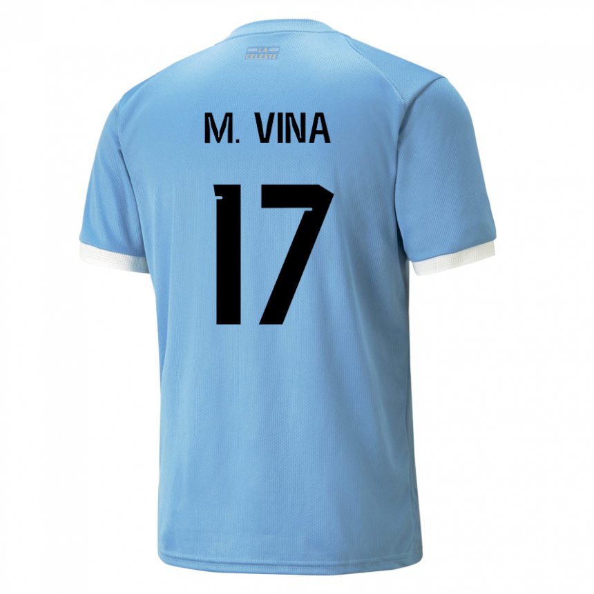 Herren Uruguayische Matias Vina #17 Blau Heimtrikot Trikot 22-24 T-shirt